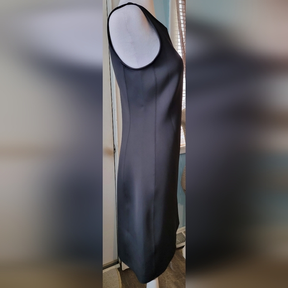 Theory Mivrill Mod Knit Sleeveless Mini Dress Womens M Black Structured Stretchy - Picture 5 of 10